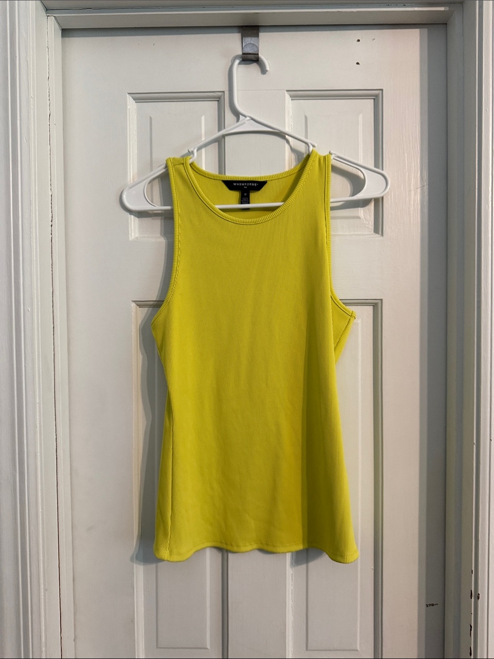WHBM Lime Yellow Ribbed Tank Top